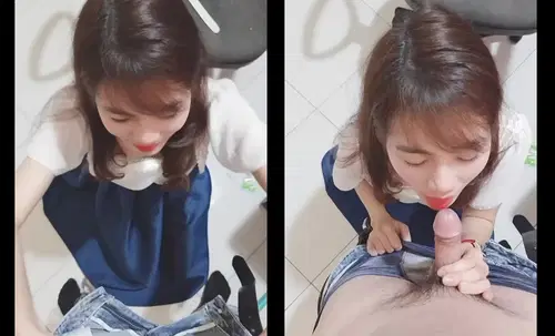 Cô nàng nhân viên văn phòng tranh thủ giờ nghỉ trưa bị anh đồng nghiệp đụ mạnh trong phòng kín.